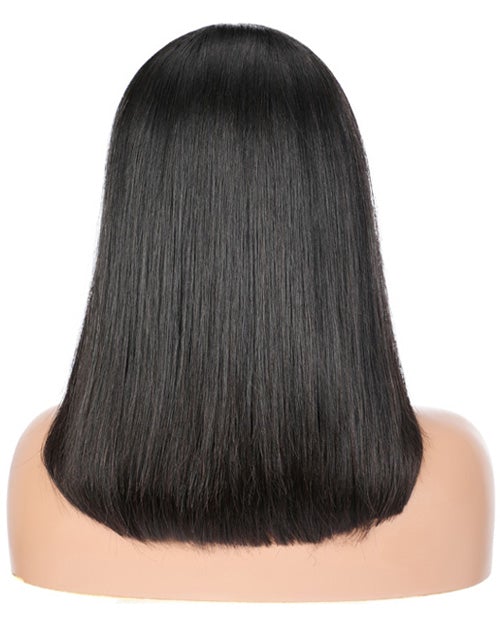 Short Straight Bob Wig 4x4/13x4 Medium Brown Lace Front Human Hair Wig ...